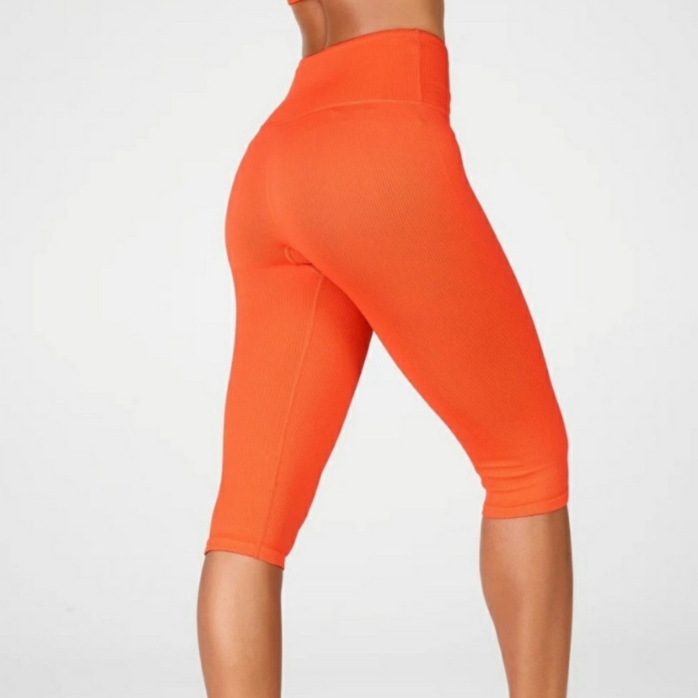 Orange Ribbed Capris - Picture 5 of 5